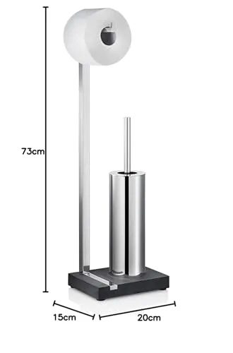 Blomus Menoto 68820 portarotolo con scopino autoportante