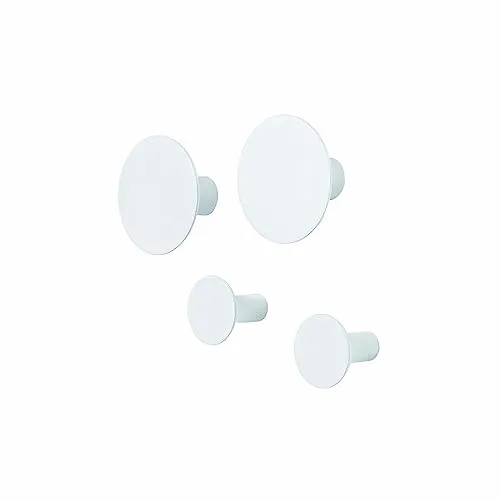 Blomus Ponto 65798 ganci parete Lily White 4 pezzi tondi