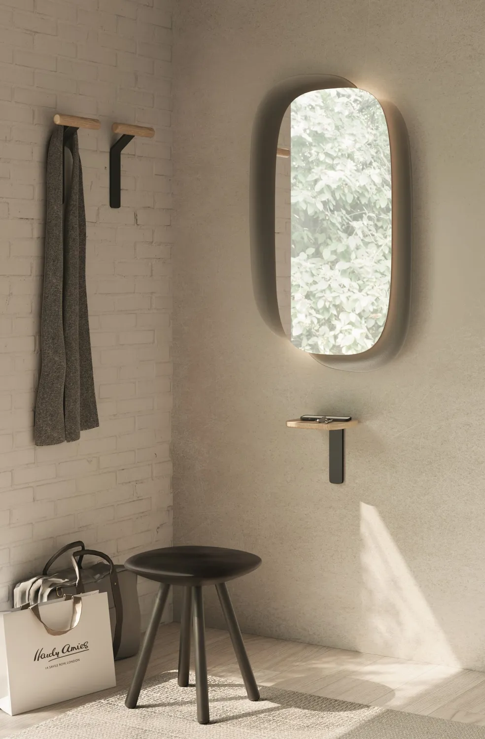 Geelli Rim specchio retroilluminato cornice PU doppia
