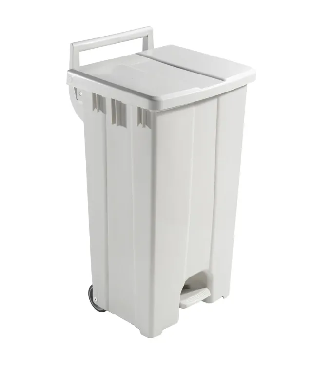 Marplast Plus 734 pattumiera pedale bianca con ruote