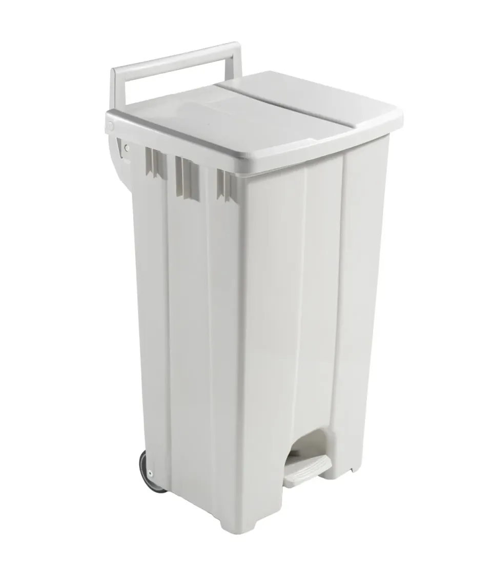 Marplast Plus 734 pattumiera pedale bianca con ruote