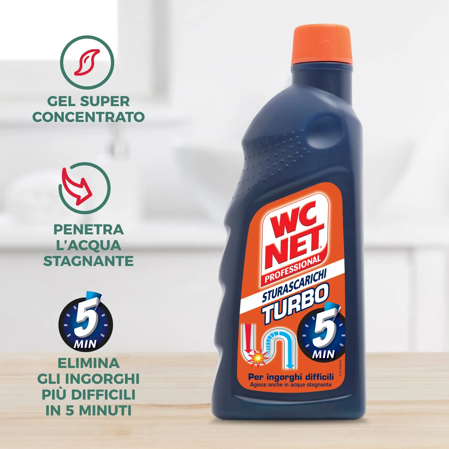 Wc Net Professional Turbo disgorgante gel 500 ml x6 rapido