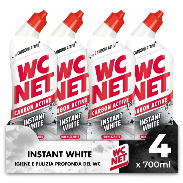 Wc Net Carbon Active Instant White Detergente WC 4x700 ml Sbiancante