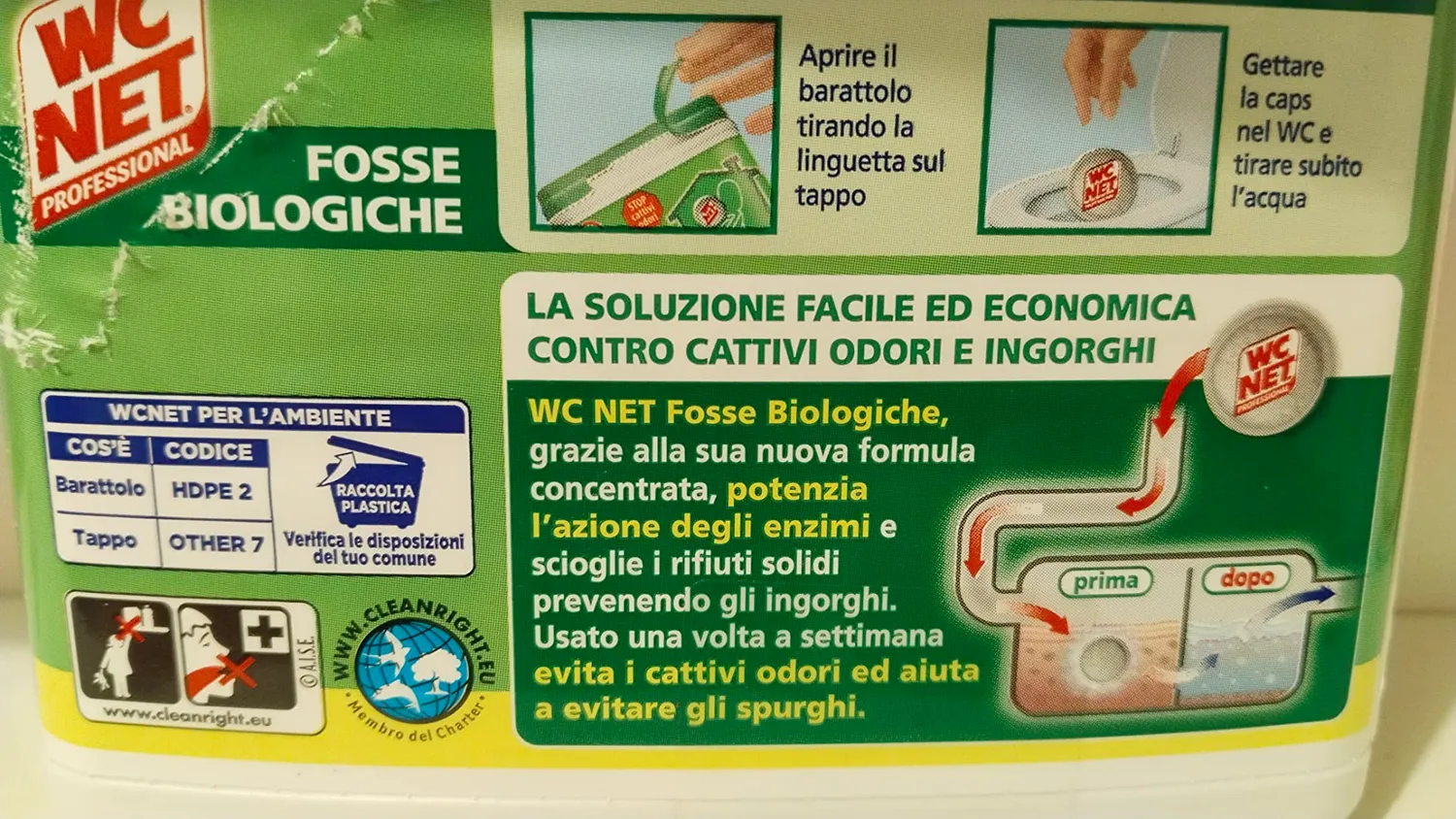 WC Net Professional capsule fosse biologiche 20 pz enzimi