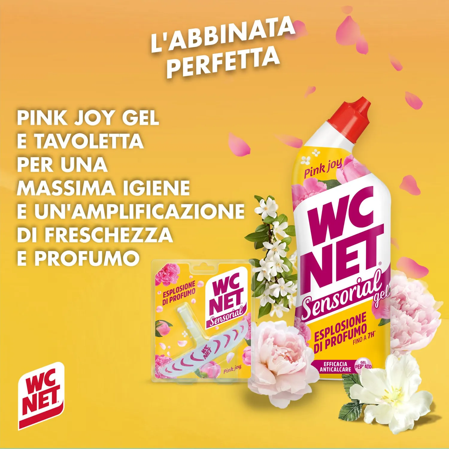 Wc Net Sensorial Pink Joy tavoletta wc muschio bianco peonia