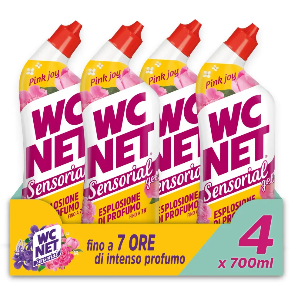 WC Net Sensorial Pink Joy detergente WC 4x700ml peonia
