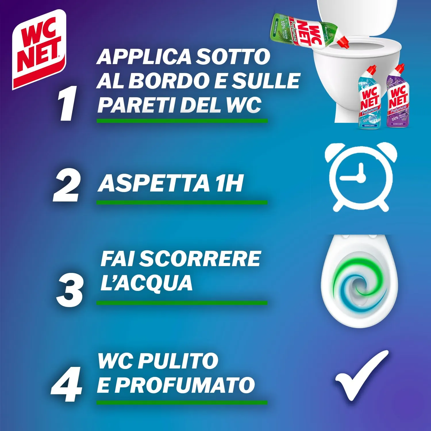 Wc Net Profumoso gel wc assortito 700 ml x 12 anticalcare