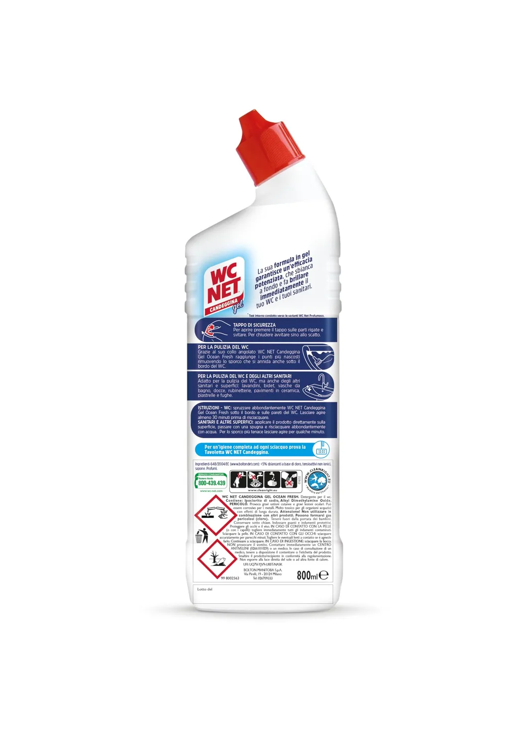 Wc Net Extra White candeggina gel Ocean Fresh 700 ml x 3