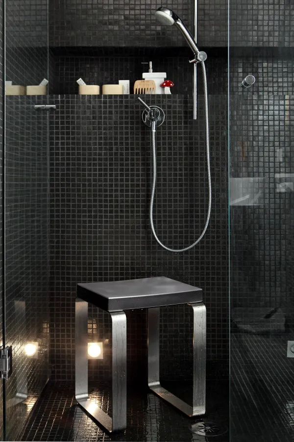 Geelli Quadra sgabello doccia acciaio inox