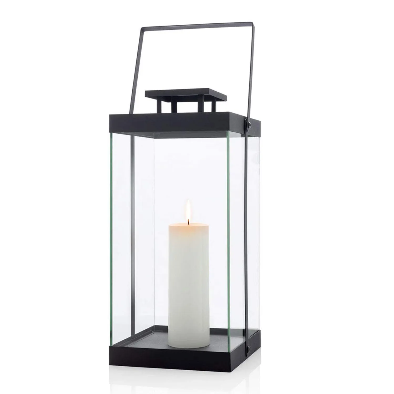 Blomus Lanterna L Nera Metallo Vetro 46 cm senza Candela